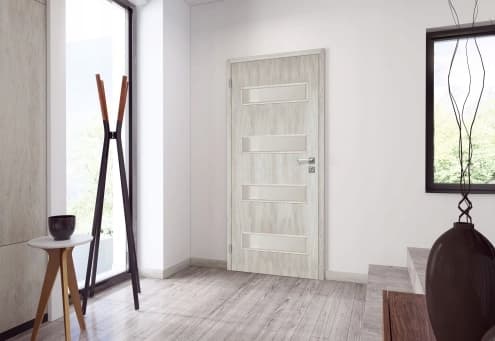 Vasen sisäovi hopeanvärinen tammi Milano 80 cm