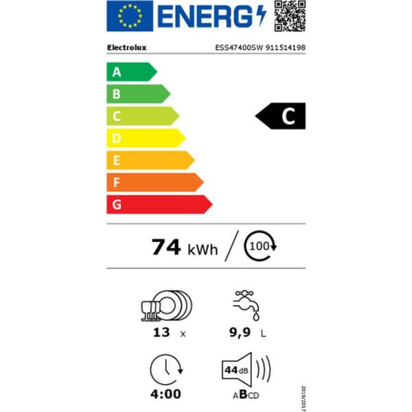 Diskmaskin Electrolux ESA47400SW Vit 60 cm
