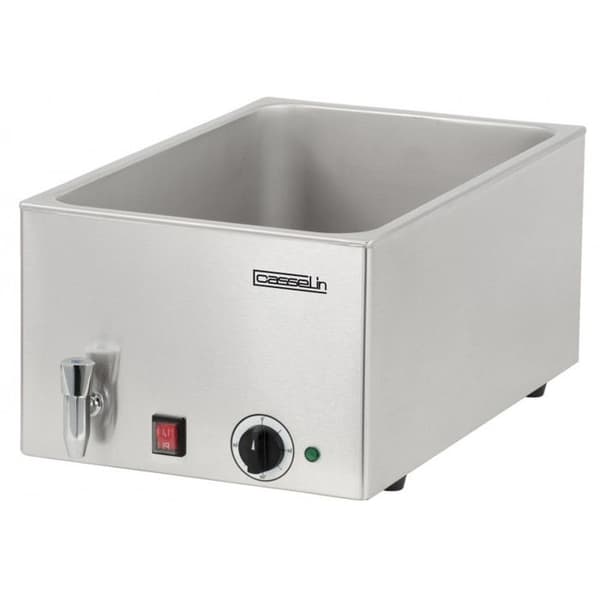 Bain Marie rostfritt stål GN 1/1 med avloppskran - Casselin - 1200 Watt - Grå