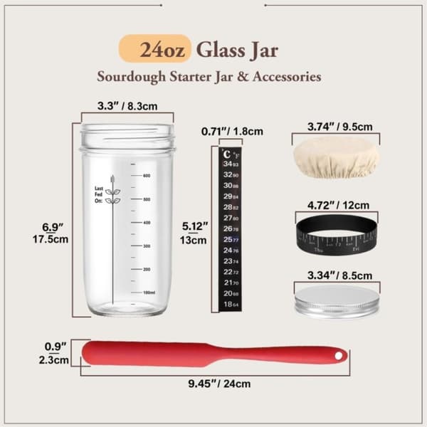 Surdej 730ml fermenteringsbeholder Startbeholder til bagetilbehør af glas