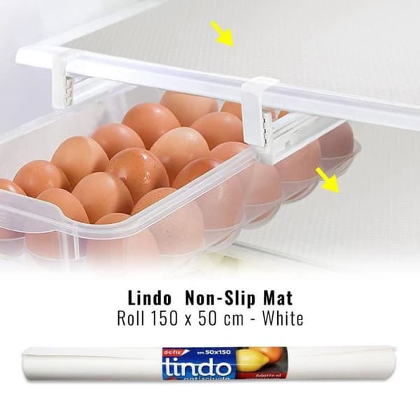 Halkfri matta - Lindo - Rulla 150 x 50 cm - Vit - Giftfri EVA - Tål diskmaskin
