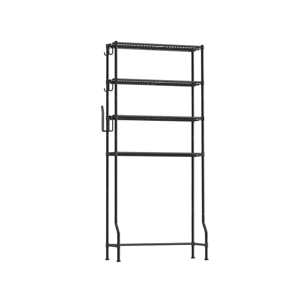 Rootz metal toilethylde - Sort opbevaringsstativ til badeværelset - Organiseringsstativ - Robust konstruktion - 30 cm x 83 cm x 176 cm