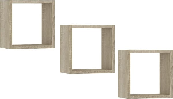 VÄGGPLATTA K 25x25cm KOMPLETT 3st DÄRM SONOMA