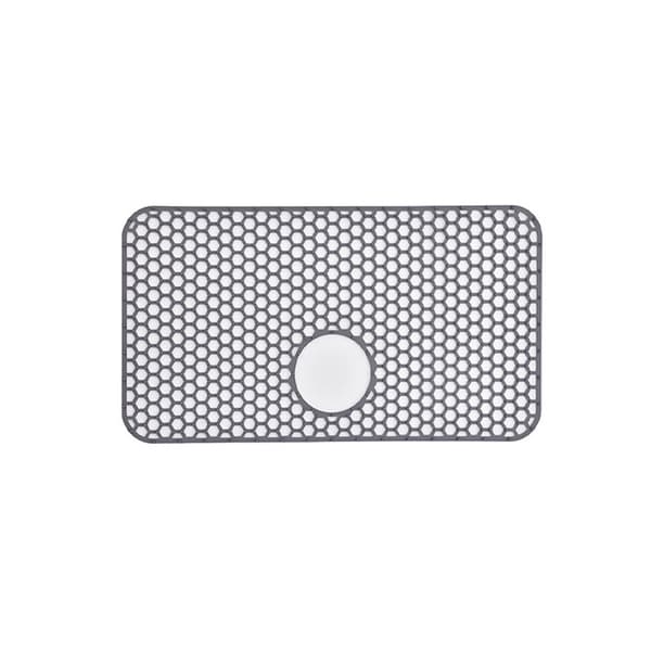 INF Stor grå silikonvaskmatte med dreneringshull - 66,5 x 35,5 cm