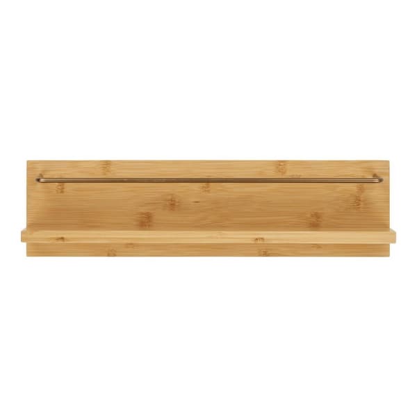 Rootzin seinähylly - Bambu -hylly - luonnollinen ruskea järjestäjä - ympäristöystävällinen suunnittelu - 45 cm x 10 cm x 12 cm