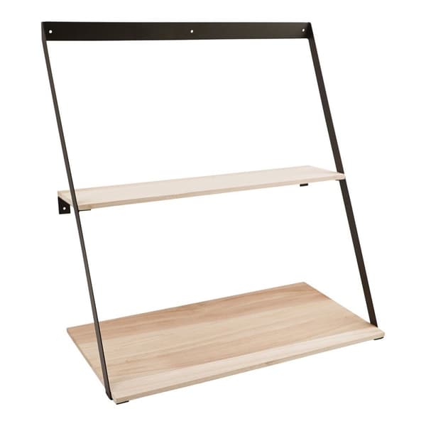 Rootz Pinewood Shelf - Träförvaring - Metallskärm - Rymdbesparing - 50 cm x 21 cm x 52 cm