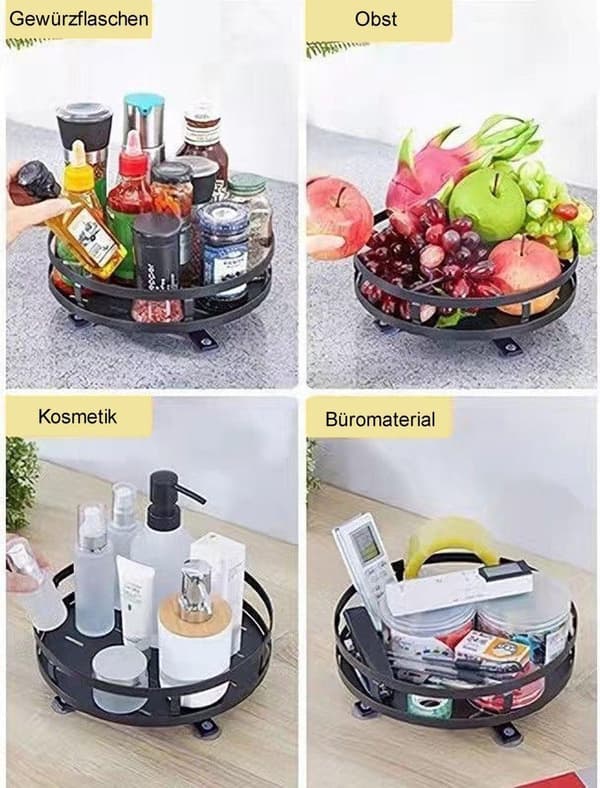 Monipuolinen säilytyshylly, mausteteline, pyörivä mauste- ja juomateline, terästä
