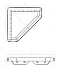 Pikkukuva 2 / 3: Kylpyhuoneen seinäkulmahylly 20.1x20.1x39cm litteä musta APO