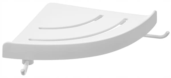Kylpyhuoneen kulmahylly, valkoinen, 4,8x24,4x24,4 cm, APO