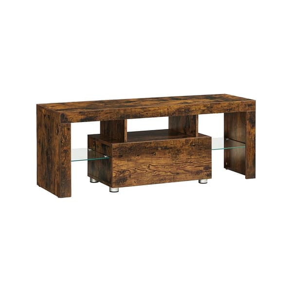 TV-bänk med låda vintage brun