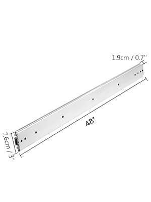 L 48" x B 3" 500lbs lastkapacitet professionell tresektions kraftig lådslidsats med skjutlås, högkvalitativt material, smidig/tyst glidning