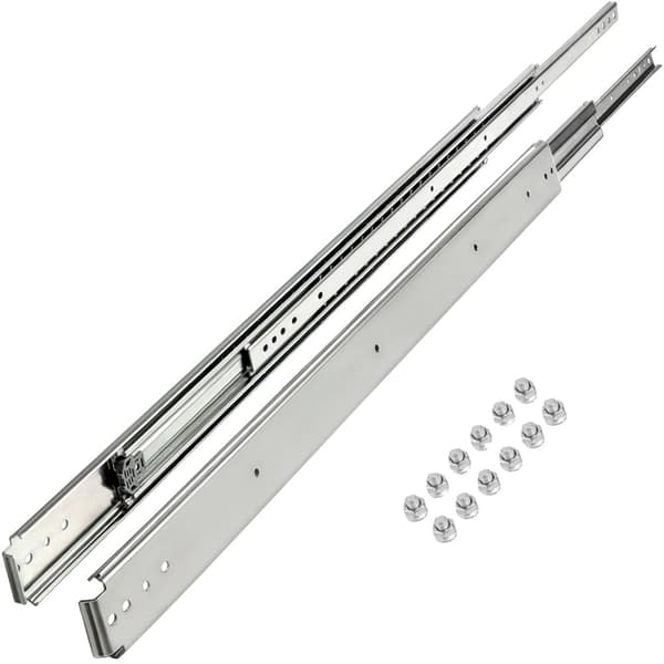 Lådräls, 225kg belastningskapacitet, monterad med 3-sektions glid,20 tum 51 cm, Silver Silver 3