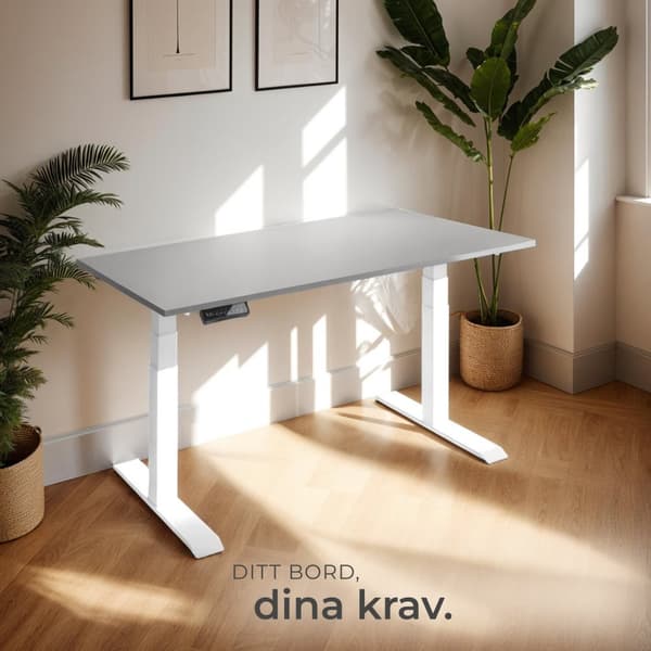 Höj- och sänkbart skrivbordsstativ Dennis - vit