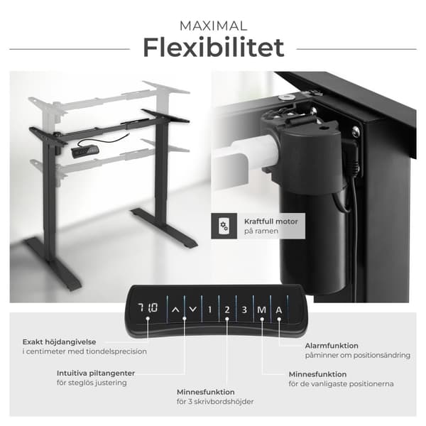 Höj- och sänkbart skrivbordsstativ Piotr - svart