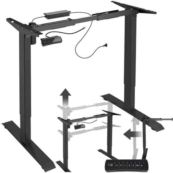 Hæve sænke stel elektrisk justering Piotr 85-129x65x71-121cm - sort