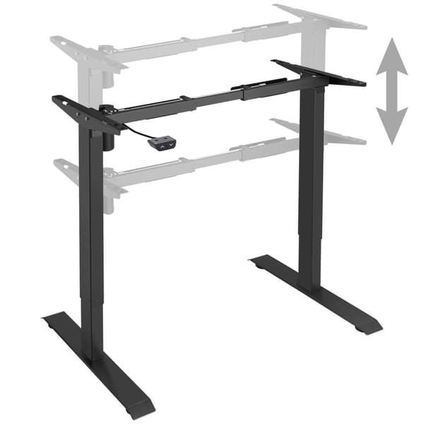 Hæve sænke stel elektrisk justerbart 85-129x65x71-121cm - sort