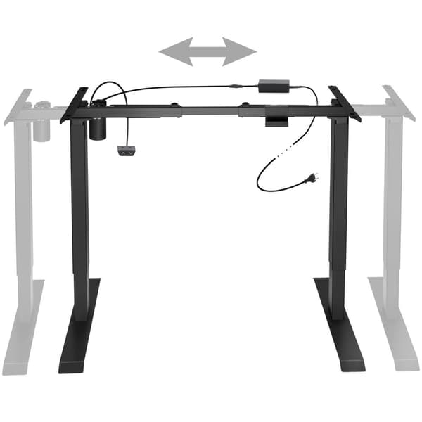Hæve sænke stel elektrisk justerbart 85-129x65x71-121cm - sort
