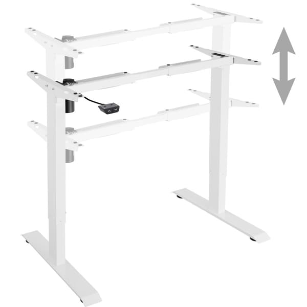 Hæve sænke stel elektrisk justerbart 85-129x65x71-121cm - hvid