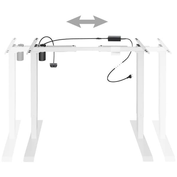 Hæve sænke stel elektrisk justerbart 85-129x65x71-121cm - hvid
