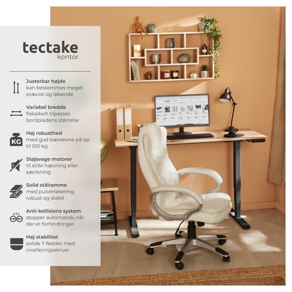 Hæve sænke stel Twain 110-168x60x60-125cm - sort