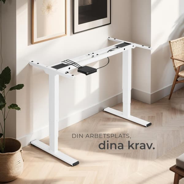 Höj- och sänkbart skrivbord Twain - vit