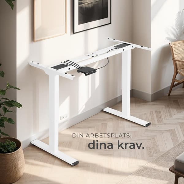 Höj- och sänkbart skrivbord Melville - vit