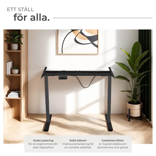 Höj- och sänkbart skrivbord Melville - svart