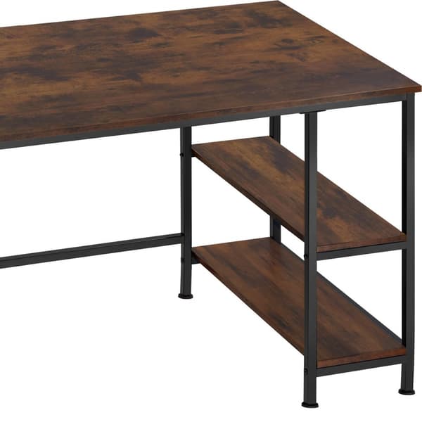 Skrivebord Canton 120x60x75,5cm - Industrielt mørkt træ, rustikt