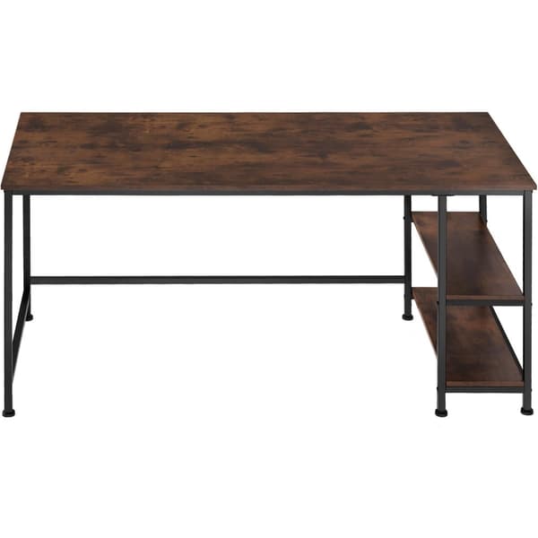Skrivebord Canton 120x60x75,5cm - Industrielt mørkt træ, rustikt