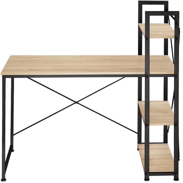 Skrivebord Hershey 122x61x120cm - Industrielt lyst træ, egetræ Sonoma