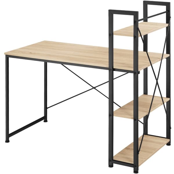 Skrivebord Hershey 122x61x120cm - Industrielt lyst træ, egetræ Sonoma