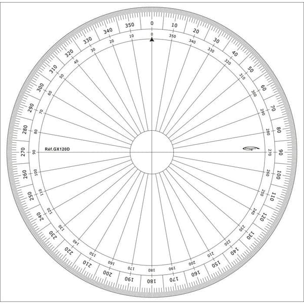 Rapportör hel cirkel grader Ø 20 cm