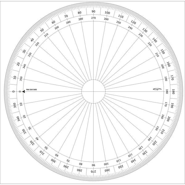 Rapportör cirkel hela grader Ø 30 cm - Graphoplex