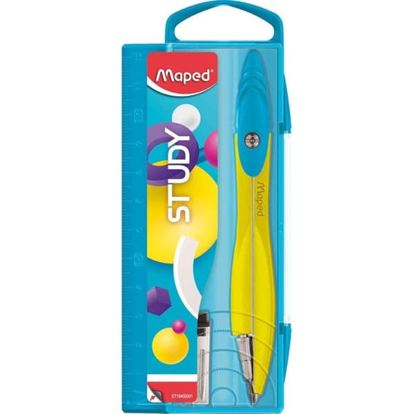 Kompasslåda - MAPED - STUDIEPOP - Gul-Turkos - Universalstöd - 3 st