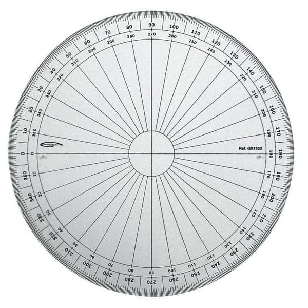 Rapporteur cirkel hela grader Ø 15 cm