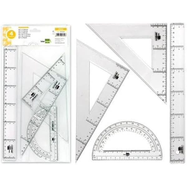 Skrivset - LIDERPAPEL - 4349 - Linjal 30 cm - Vinkel 25 cm - Färg Blå