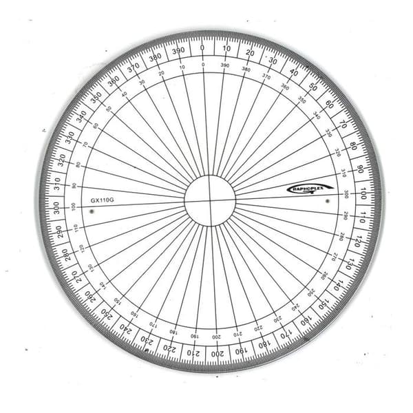 Rapportör cirkel hel 400 grader Ø 10 cm