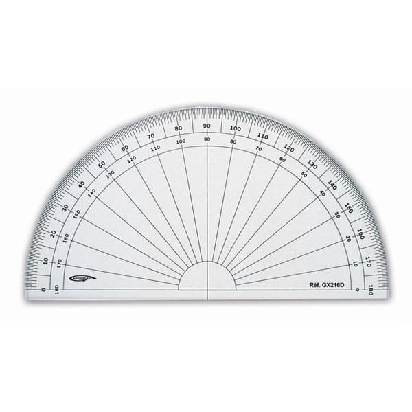 Rapporteur 1/2 cirkel grader Ø 16 cm