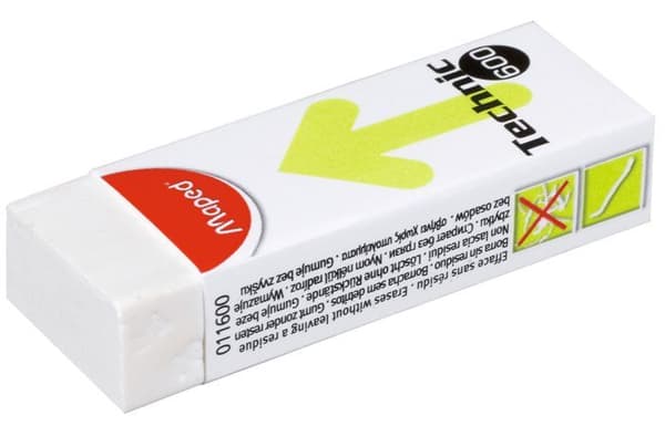Maped - Set med 6 Black'Peps FSC HB grafitpennor och 1 White Technic 600 Eraser - Träpennor
