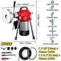 Miniatyrbild 10 av 10: 500W 400RPM professionell bärbar elektrisk avloppsmuddermaskin med 8 utbytbara knivar, tvåvägsbrytare, ren kopparmotor, bred användning