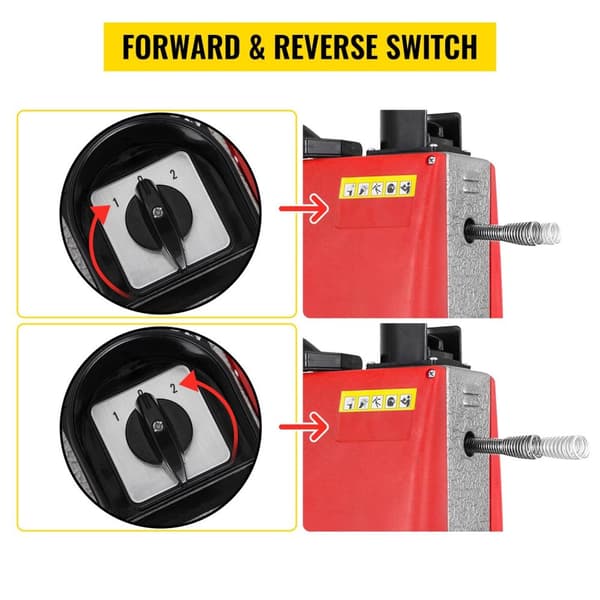 250W 400RPM bärbar högeffektiv elektrisk avloppsrengörare med 6 utbytbara knivar/2 stålkärnakabel, tvåvägsbrytare, lätt att använda, bred applikation