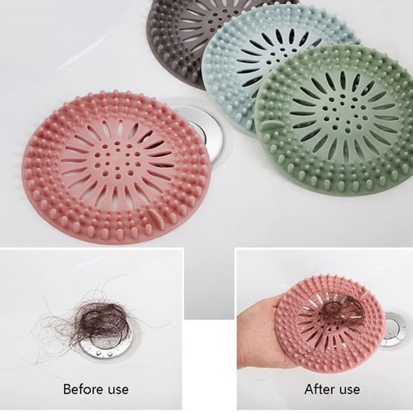 INF Hair Catcher Dusj avløpsdeksel Rosa/Blå/Grønn/Grå 4 stk