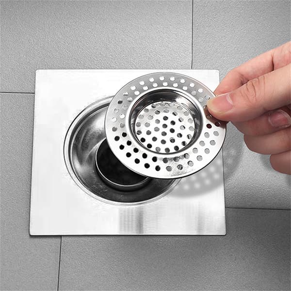INF Afløbsfilter i rustfrit stål, hårfilter til vask (4 stk.) Model 1