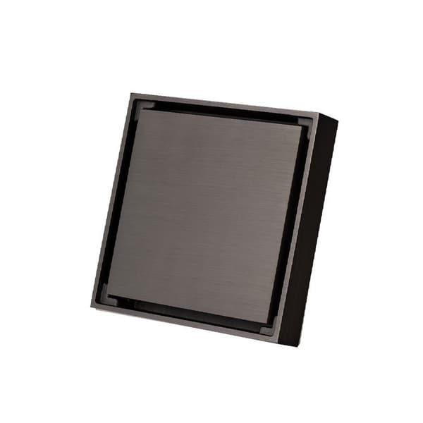 INF Elegant & Diskret 10x10cm Sort Gulvafløb