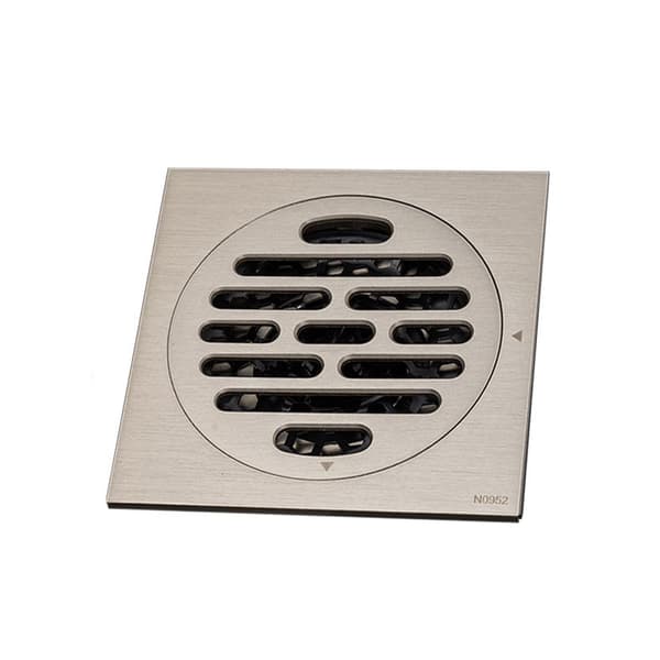 INF Elegant og effektivt 10x10cm svart gulvsluk i messing
