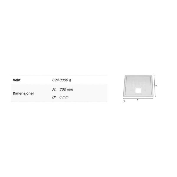 Smedbo Outline 503 Slukrist Kvadrat Badekar