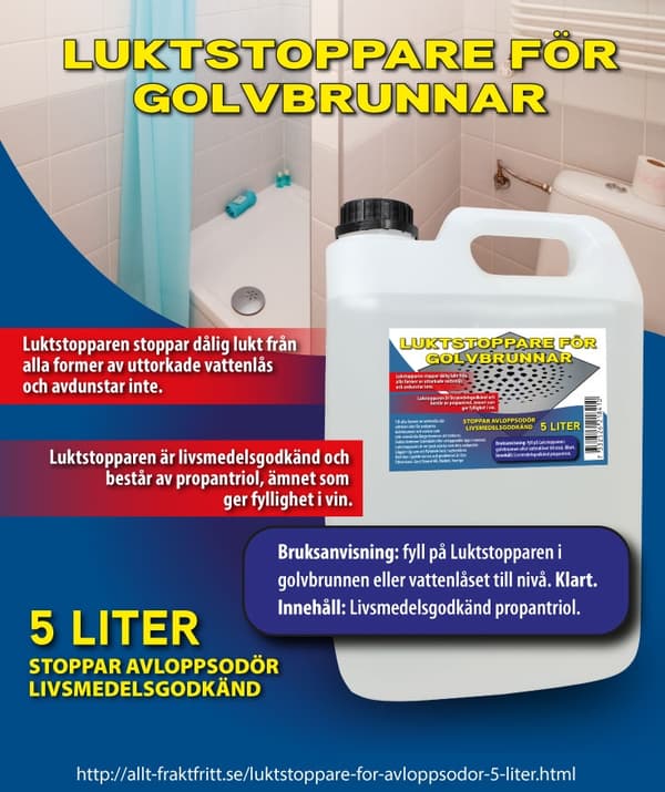 Luktstoppare för avloppsodör 5 liter