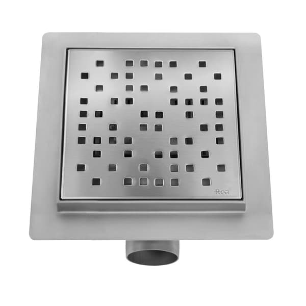 REA DOTS lineært dræn 150x150 børstet nikkel