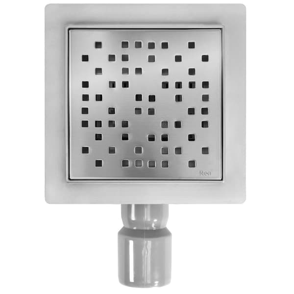 REA DOTS lineært dræn 150x150 børstet nikkel