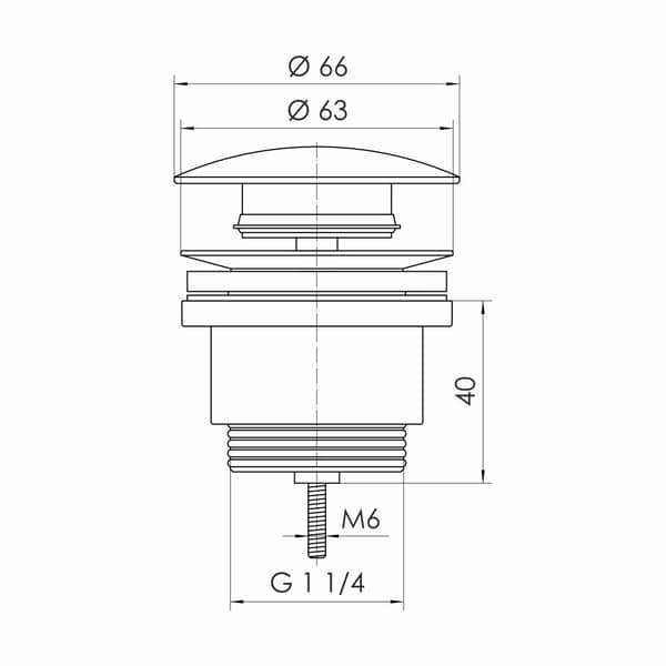Click-clack grafiittinen yleistulppa 5/4"
